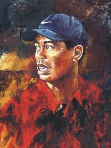 Tiger Woods oil painting portrait