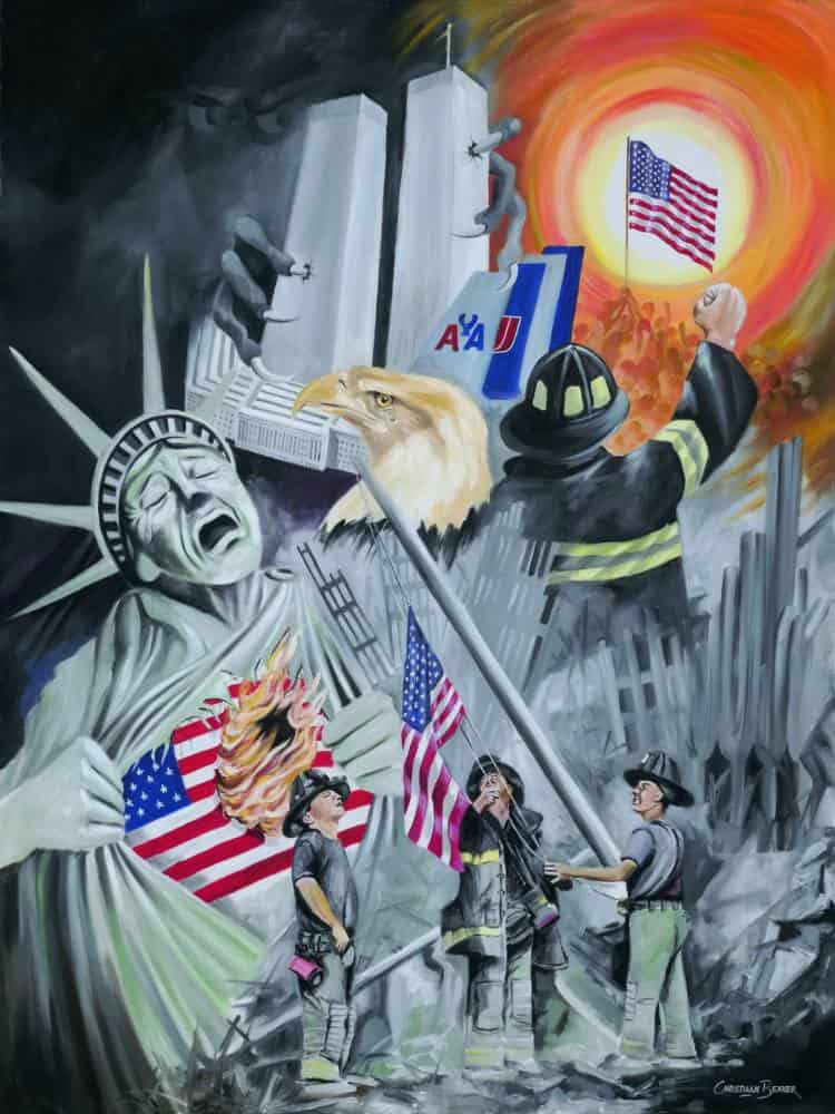 911 twin towers painting