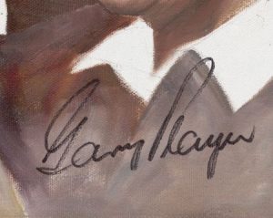 Gary Player signature on painting