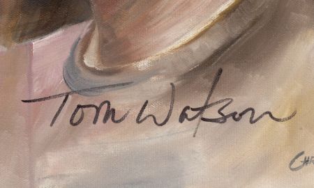 golf seniors skins game Tom Watson signature on painting