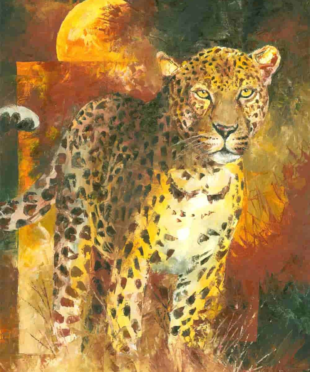 Leopard painting prints sketch