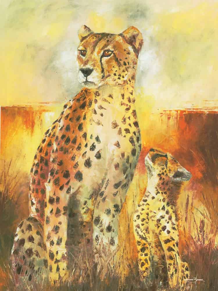 Cheetah Cub Art Prints Oil Painting